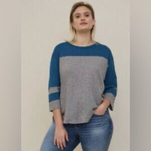 Torrid Womens Teal Raglan Lace T-shirt